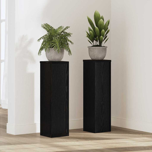 Pflanzenständer 2er Set Schwarz Eiche 60cm