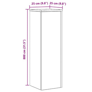 Pflanzenständer 2er-Set Schwarz Eichen-Optik 80cm