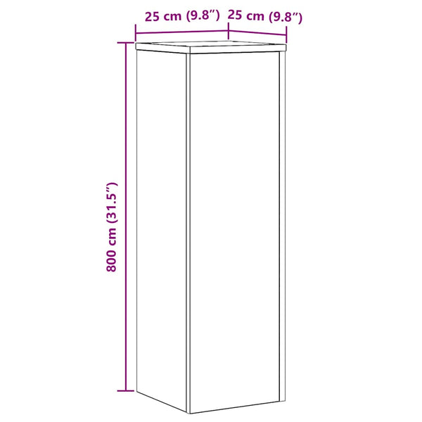Pflanzenständer 2er-Set Schwarz Eichen-Optik 80cm