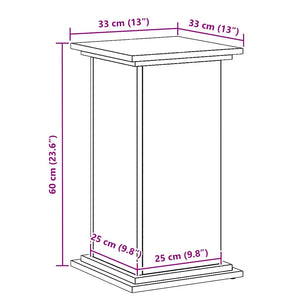 Pflanzenständer Schwarz Eichen-Optik 60cm