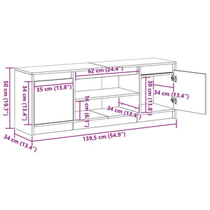Schwarzes TV-Lowboard 139,5 cm