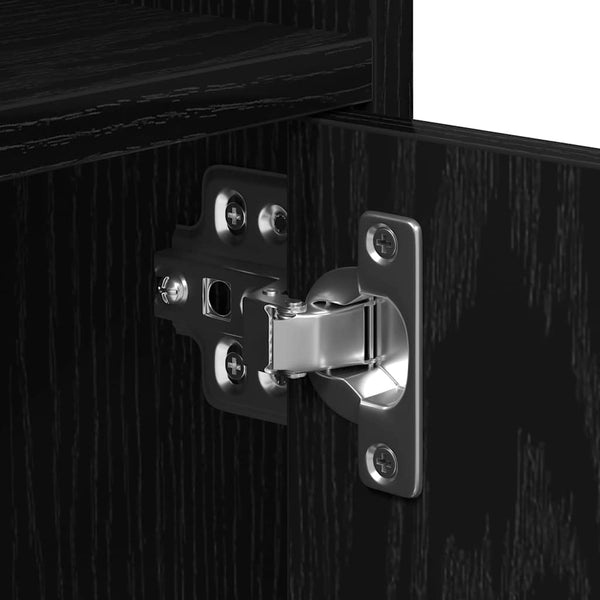Schrank Schwarz Eichen-Optik 55x40x82 cm
