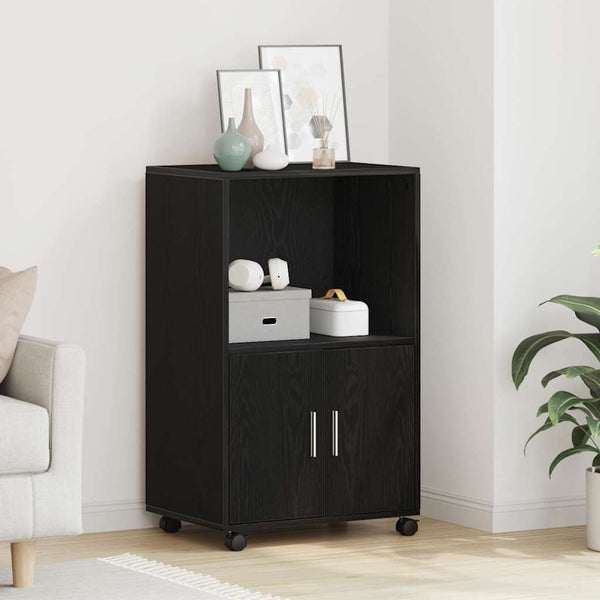 Schrank Schwarz Eichen-Optik 55x40x82 cm