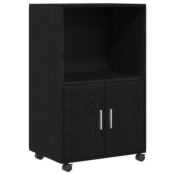 Schrank Schwarz Eichen-Optik 55x40x82 cm