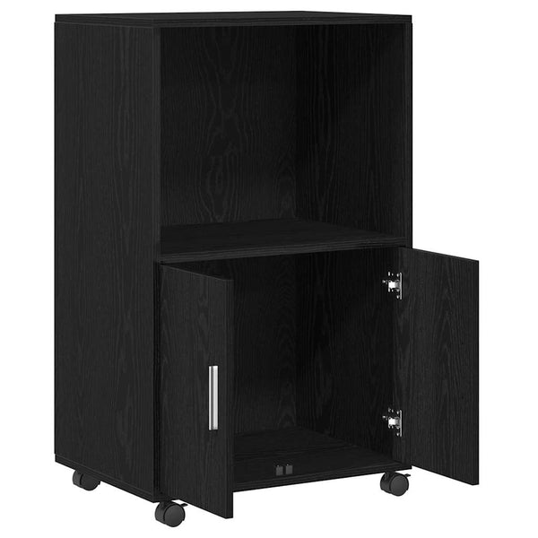 Schrank Schwarz Eichen-Optik 55x40x82 cm