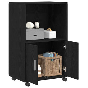 Schrank Schwarz Eichen-Optik 55x40x82 cm