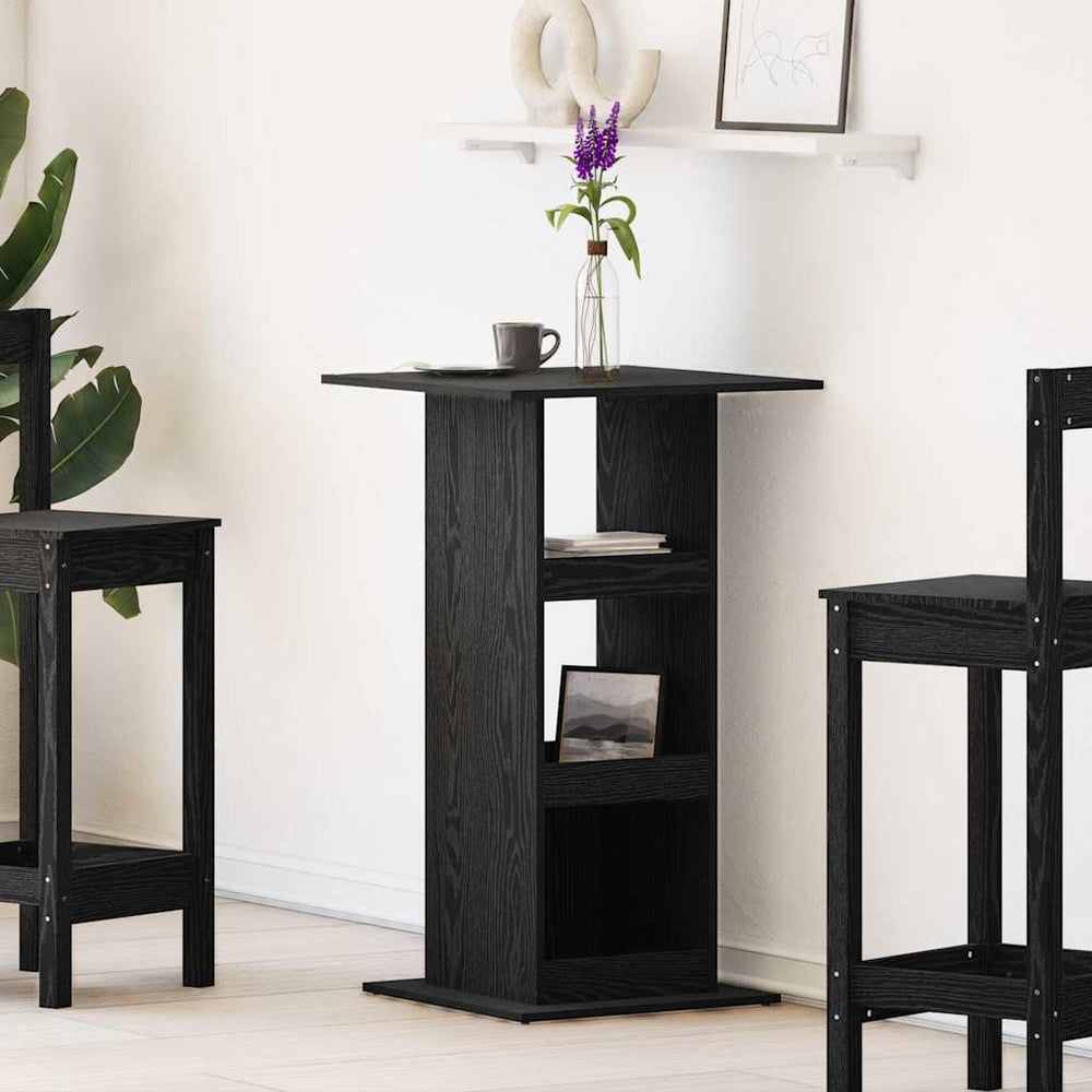 Bartisch Schwarz Eichenoptik 60x60 cm
