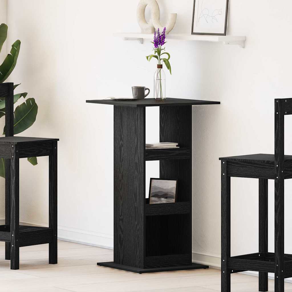 Bartisch Schwarz Eichenoptik 60x60 cm