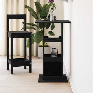Bartisch Schwarz Eichenoptik 60x60 cm