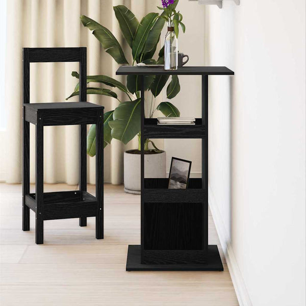 Bartisch Schwarz Eichenoptik 60x60 cm
