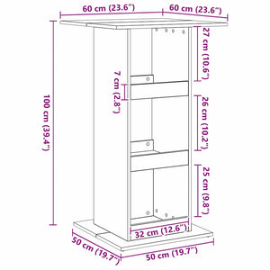 Bartisch Schwarz Eichenoptik 60x60 cm