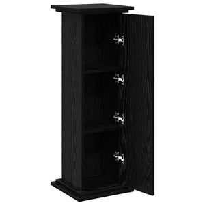 Pflanzenständer mit Regal, Schwarz Eiche, 90cm