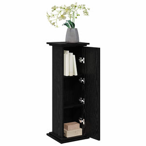 Pflanzenständer mit Regal, Schwarz Eiche, 90cm