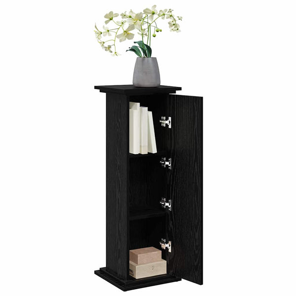 Pflanzenständer mit Regal, Schwarz Eiche, 90cm