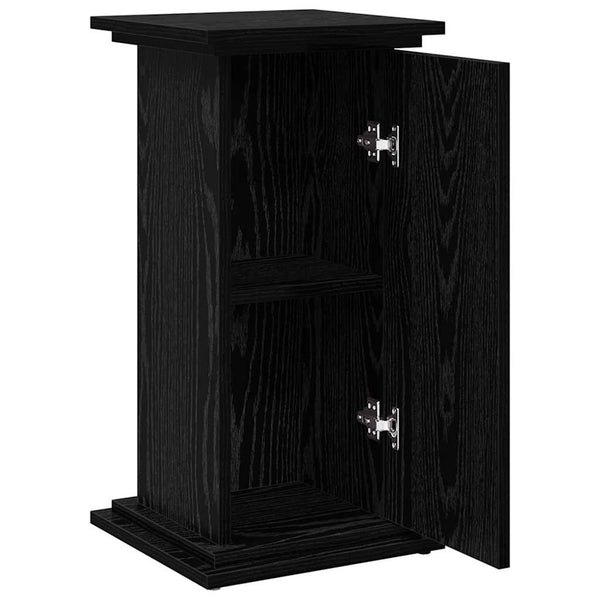 Pflanzenständer mit Regal, Schwarz/Eiche, 60cm