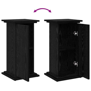 Pflanzenständer mit Regal, Schwarz/Eiche, 60cm