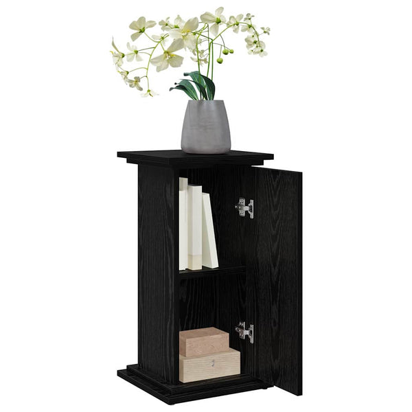 Pflanzenständer mit Regal, Schwarz/Eiche, 60cm