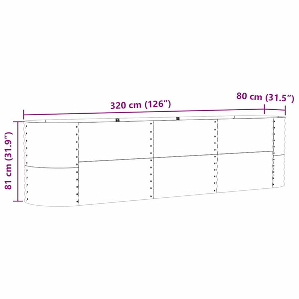 Hochbeet Grün Stahl 320 cm