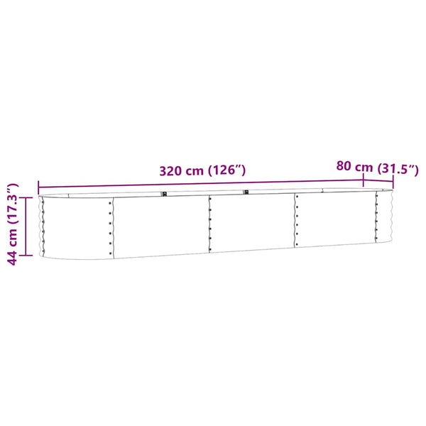 Hochbeet Grün Stahl 320 cm