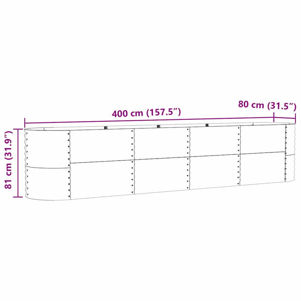 Hochbeet Braun 400 cm Stahl