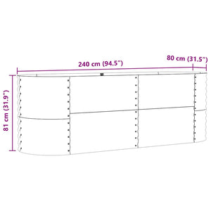 Hochbeet Braun 240 cm Stahl