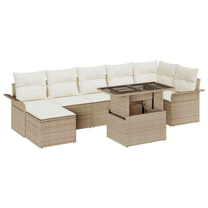 Poly Rattan Sofa Set Beige 8-teilig
