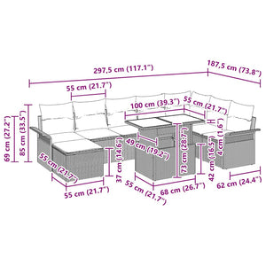 Poly Rattan Sofa Set Braun 9-teilig