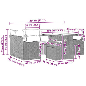 vidaXL Salon de jardin avec coussins 7 pcs Gris et gris foncé résine tressée