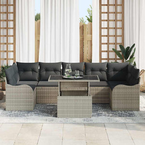 vidaXL Salon de jardin avec coussins 8 pcs Gris clair et gris Résine tressée