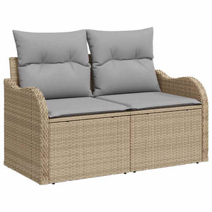 vidaXL Salon de jardin avec coussins 11 pcs Beige résine tressée