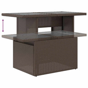 Gartensofa Set Braun Poly Rattan 5-teilig