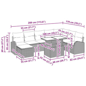 Gartensofa Set mit Stauraum, Beige/Creme