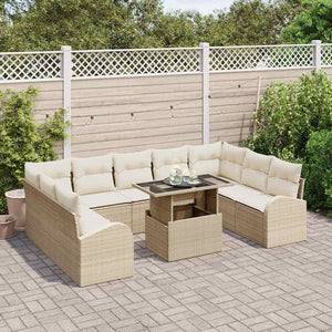 Gartensofa Set mit Stauraum Beige/Creme