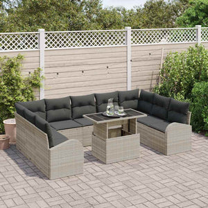 Gartensofa Set mit Kissen, 10-teilig