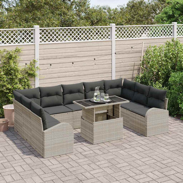 Gartensofa Set mit Kissen, 10-teilig