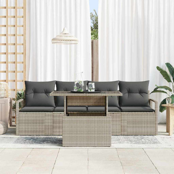 Poly Rattan Gartensofa Set mit Kissen