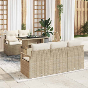 Gartensofa Set mit Stauraum, Beige/Creme