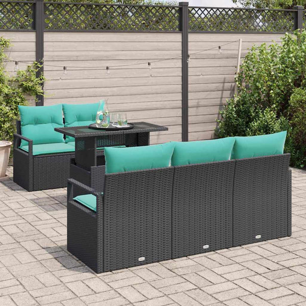 Gartensofa-Set mit Stauraum, 6-teilig
