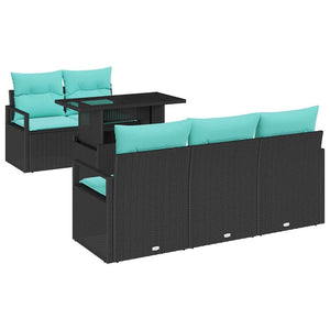 Gartensofa-Set mit Stauraum, 6-teilig