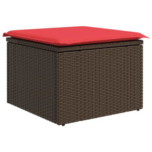 vidaXL Salon de jardin avec rangement 7 pcs Rotin synthétique Marron et Rouge