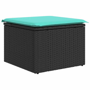 Gartensofa Set mit Stauraum, 7-teilig, Schwarz/Blau