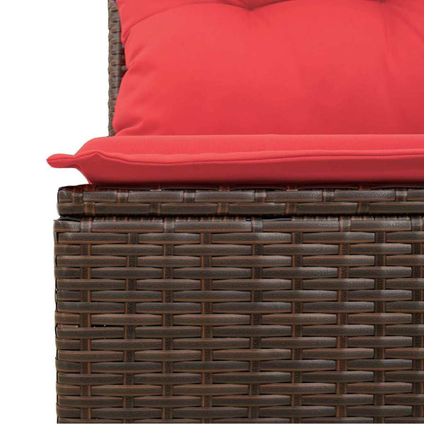 Poly Rattan Garten Sofa Set Braun/Rot