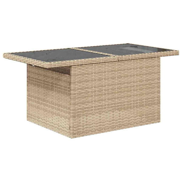 Garten Sofa Set Beige Creme Poly-Rattan 5-teilig