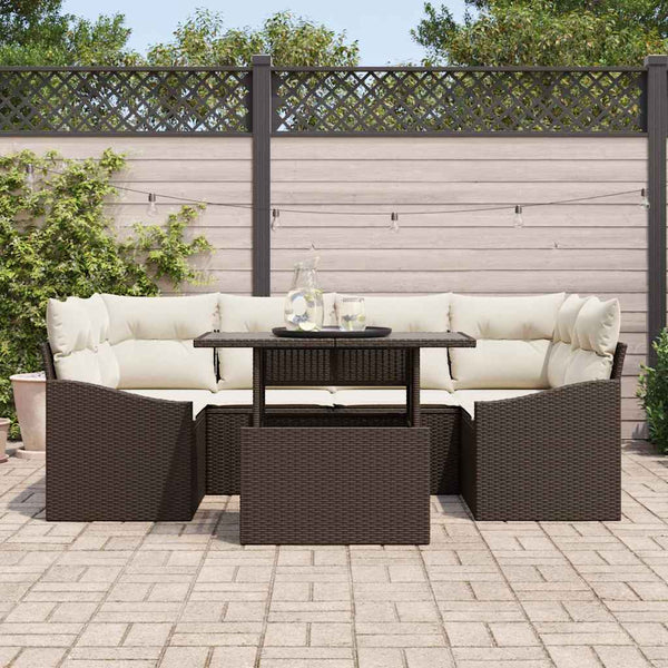 Braun-Creme Garten-Sofa-Set mit Kissen