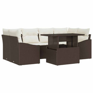 Braun-Creme Garten-Sofa-Set mit Kissen