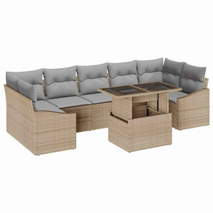 vidaXL Salon de jardin avec coussins 8 pcs Beige et Gris clair Résine tressée