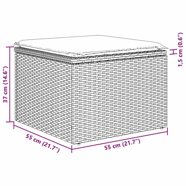 vidaXL Salon de jardin avec coussins 6 pcs Marron et crème