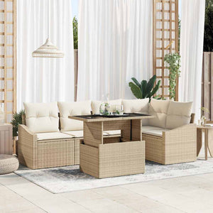 Garten Sofa Set Beige & Creme mit Kissen