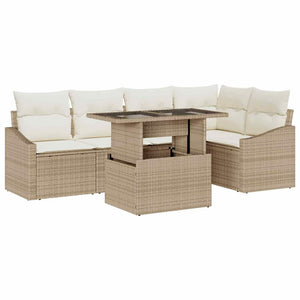 Garten Sofa Set Beige & Creme mit Kissen