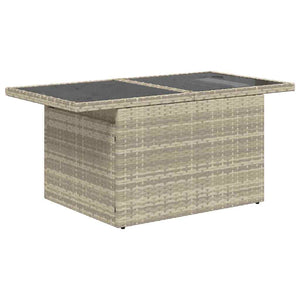 Gartensofa Set Hellgrau Poly-Rattan 8-teilig